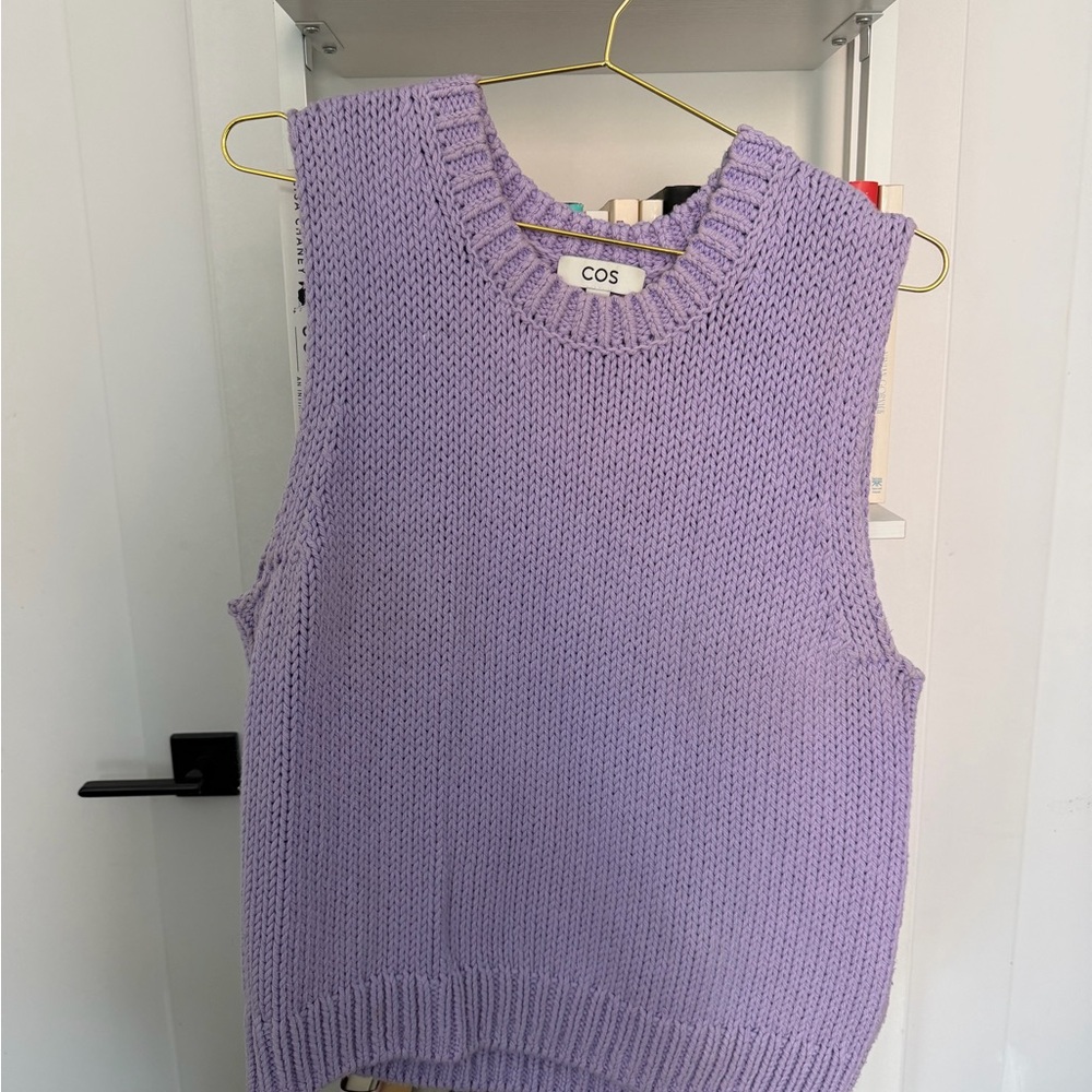 COS Lavender Cableknit Sweater Vest - Picture 3 of 5